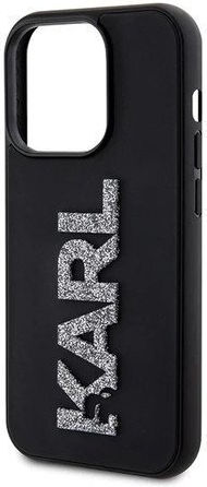 Karl Lagerfeld 3d Logo Glitter Back Cover Plastic Black (iPhone 15 Pro Max)