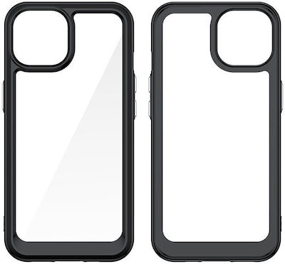 Hurtel Outer Space Silicone Back Cover Durable Black (iPhone 15)