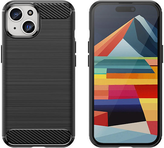 Carbon Umschlag Rückseite Metallisch Blau (iPhone 15)