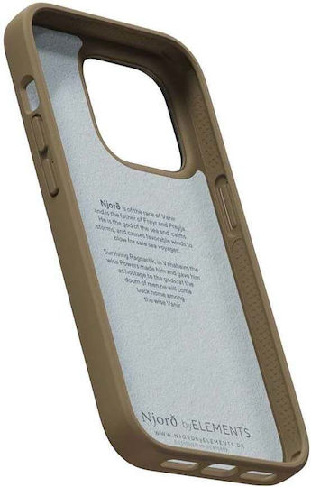Njord Suede Comfort+ Back Cover Tesatura Camel (iPhone 14 Pro)