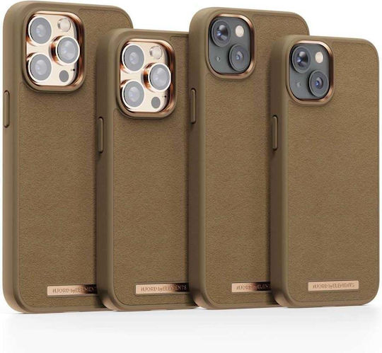 Njord Suede Comfort+ Back Cover Tesatura Camel (iPhone 14 Pro)