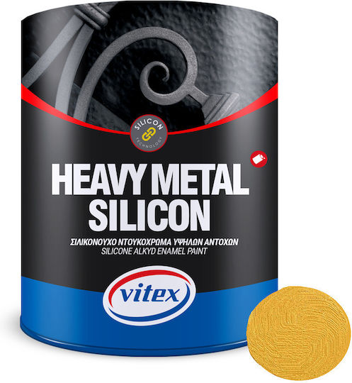 Vitex Βερνικόχρωμα Αντισκωριακό Διαλύτου Heavy Metal Silicon 0.18lt Χρυσό Γυαλιστερό