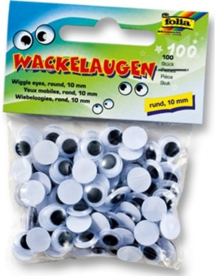 Folia Bastelaugen 100Stück in Schwarz Farbe