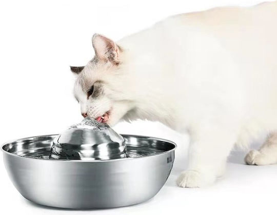 Pet Interest Αυτόματη Ανοξείδωτη Ποτίστρα / Συντριβάνι για Σκύλο & Γάτα 2lt σε Ασημί Χρώμα