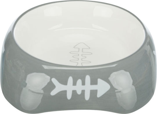 Trixie Fish Bone Ceramic Bowl Food for Dog & Cat 2x 200ml 13cm in Blue Color
