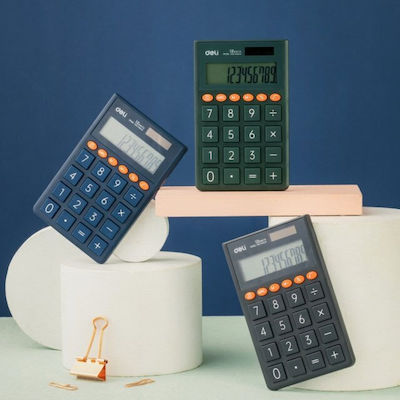 Deli Calculator Pocket 12 Digits in Blue Color