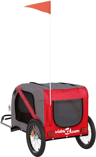 vidaXL Dog Carrying Red Bicycle Trailer for 45kg Pets