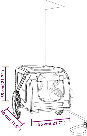 vidaXL Dog Carrying Red Bicycle Trailer for 45kg Pets