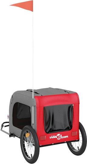 vidaXL Dog Carrying Red Bicycle Trailer for 45kg Pets