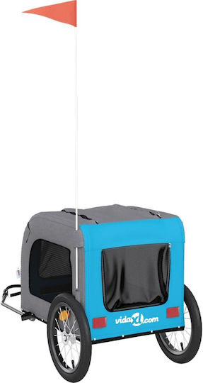 vidaXL Dog Carrying Blue Bicycle Trailer for 45kg Pets