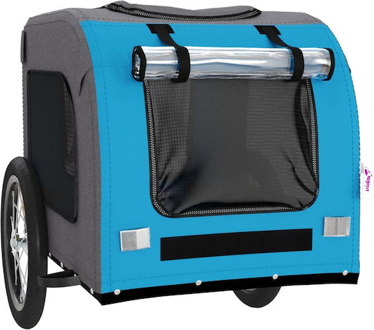 vidaXL Dog Carrying Blue Bicycle Trailer for 45kg Pets