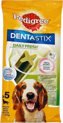 Pedigree Dentastix Daily Fresh Îngrijirea dentară Stick pentru câini pentru Rase medii cu gust de Pui 128gr 5buc