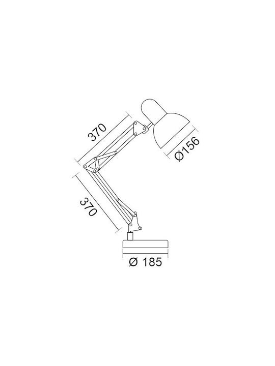 Spot Light Office Lamp with Foldable Arm for Socket E27 in White Color