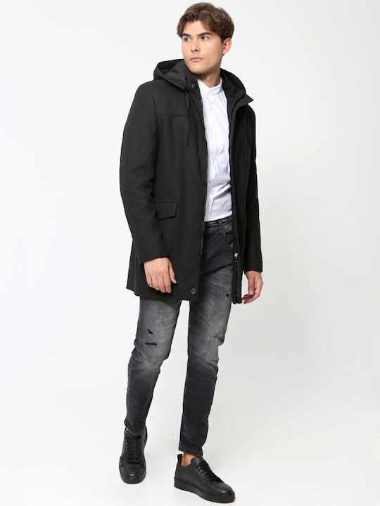 Herren Mantel Schwarz