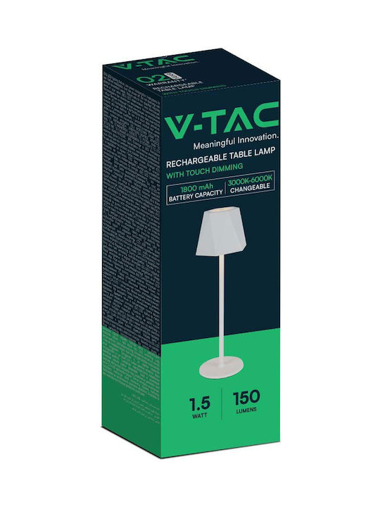 V-TAC Kunststoff Tischlampe LED mit Weiß Schirm und Basis