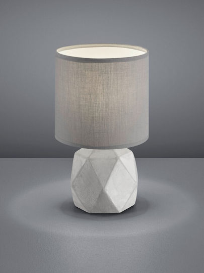 Trio Lighting Pike Beton Tischlampe für Fassung E14 mit Gray Schirm und Basis