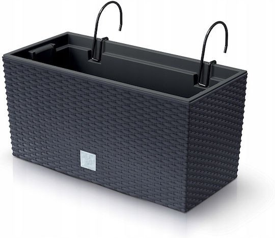 Marhome Rato Case Planter Box Plastic Charcoal 39.5x18.5x19.5cm.