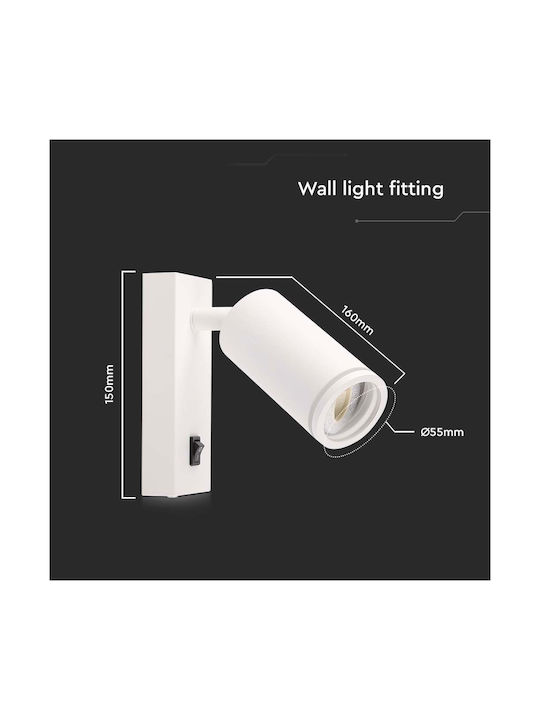 V-TAC Single Spot with Socket GU10 in White Color