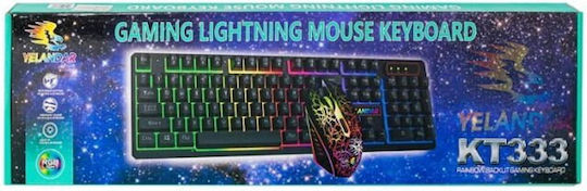 Yelandar Yelandar KT333 Σετ Gaming Πληκτρολόγιο με RGB φωτισμό & Ποντίκι (Αγγλικό US)