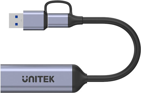 Unitek V1167A Μετατροπέας USB-A / USB-C male σε HDMI female Γκρι 1τμχ