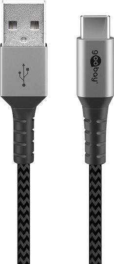 Goobay Braided USB 2.0 Cable USB-C male - USB-A 60W Γκρι 2m 49297