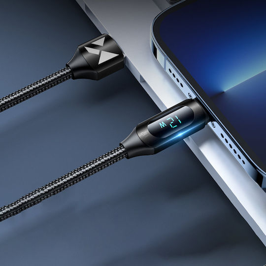 Wozinsky Плетена USB-A към Lightning кабел Черен 1м (WUALC1)