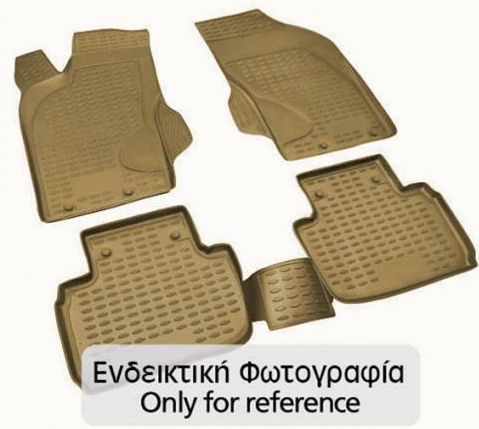 Novline Set of Front and Rear Mats 4pcs Tray Type for Mercedes-Benz E Class 2002-2009 Beige