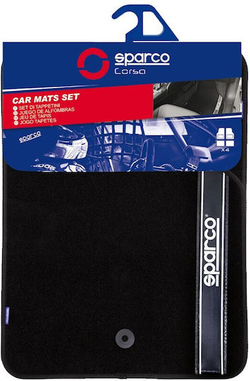 Sparco Satz Vorder- und Hintermatten Universal 4Stück aus Teppichboden Schwarz