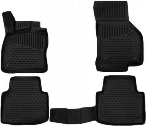 Novline Set of Front and Rear Mats 4pcs Tray Type for Skoda Superb 5D 2015+ Black