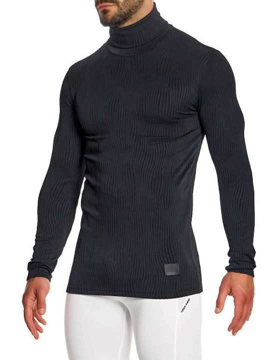 Modus Vivendi Herren Langarmshirt Rollkragen Schwarz