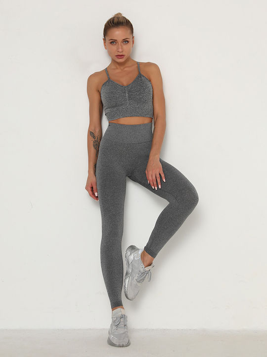 La Lolita Amsterdam Women's Long Training Legging High Waisted Gray