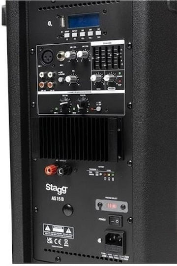 Stagg AS15B H00ST00010 Αυτοενισχυόμενο Ηχείο PA 250W με Woofer 15" με Μπαταρία