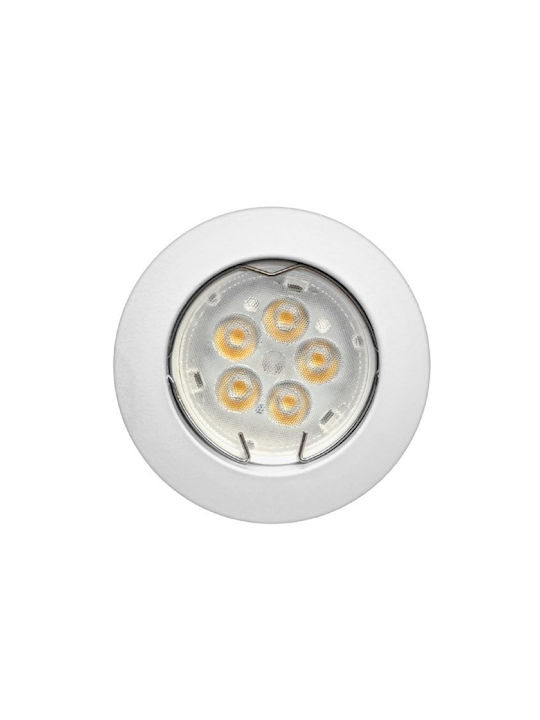 KT Lighting Στρογγυλό Μεταλλικό Χωνευτό Σποτ με Ντουί GU5.3 Λευκό 1τμχ