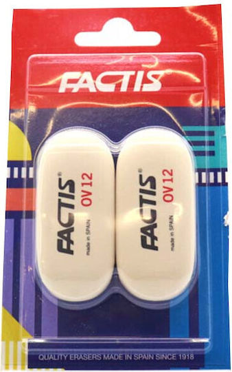 Factis Eraser Set for Pencil and Pen OV12 2pcs White