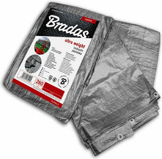 Bradas Водоустойчив Брезент 260гр/кв.м 8x6м. Тежък товар Сив