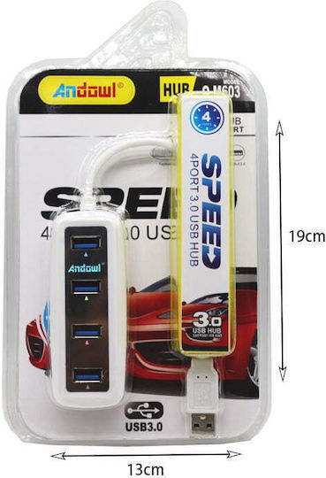 Andowl Hub 4 Ports USB 3.0 with USB-A Connection