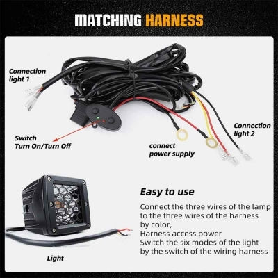Τετράγωνοι Προβολείς Αυτοκινήτου LED Mazda 6 / 2 Mercedes-Benz V Mitsubishi Pick-up 10 - 30V 4cm με Λευκό Φωτισμό 6τμχ
