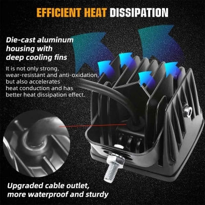 Square Headlights Car LED Mazda 2 Mercedes-Benz V Mitsubishi Pick-up with White Lighting 2pcs