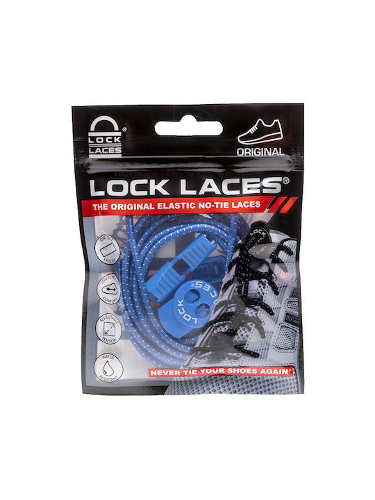 Lock Laces No-tie Shoelaces Elastic Blue 2pcs