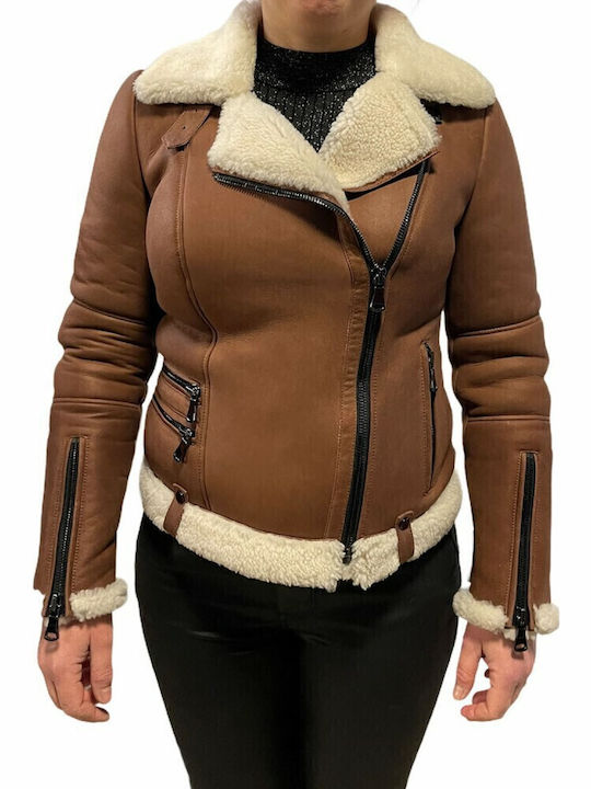 Jachetă de femei Biker Jacket Tabac maro