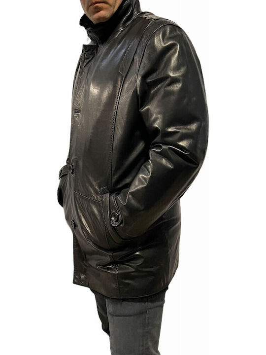 Leather Winter Jacket Black