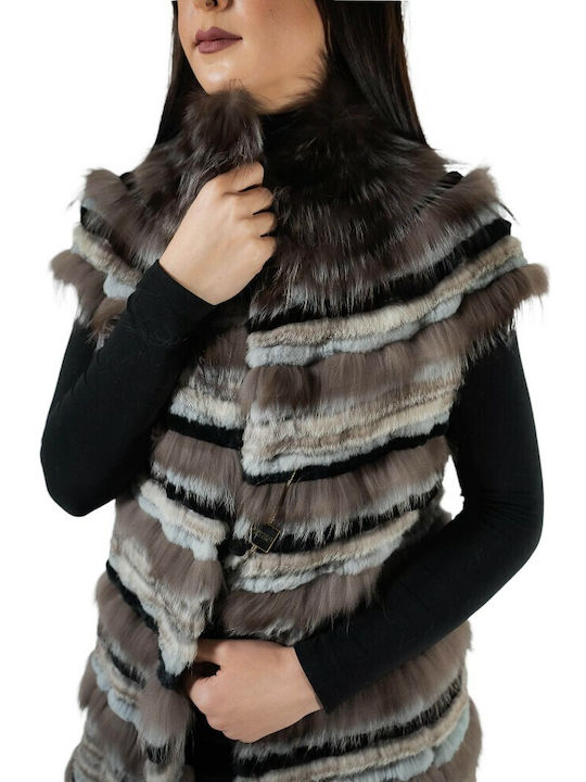 MARKOS LEATHER Women's Long Fur Gray