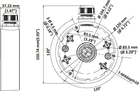 Hikvision Halterung für CCTV-Systemkameras White DS-1280ZJ-DM46