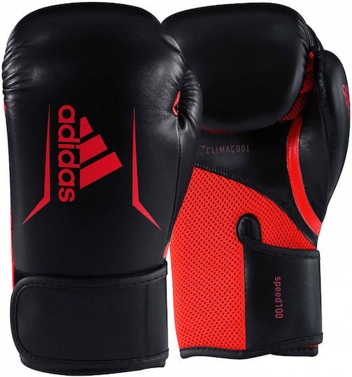 adidas Speed 100 Деца Боксови Ръкавици от Синтетична Кожа за Състезание Black/Shock Red