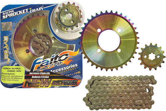 Faito Chain & Sprocket Kit Rainbow for Honda Astrea (15-36-415)
