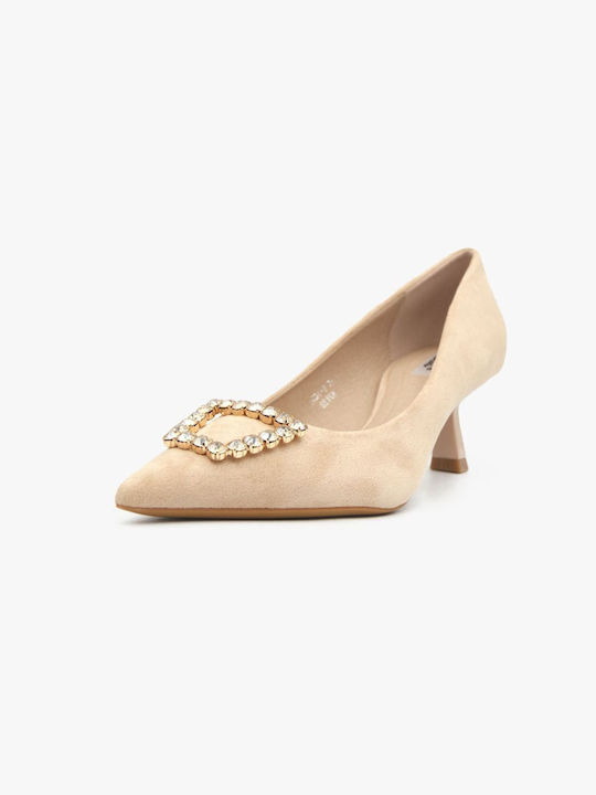 Joya Pointed Toe Beige Heels