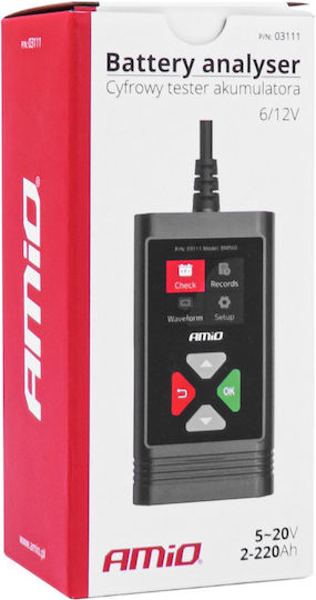 AMiO 03111 Ψηφιακό Battery Tester με Κροκοδειλάκια