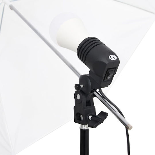 vidaXL Комплект Фотографско Студио Set Светлини & Фон Комплект осветление за студио