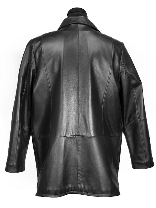 Ageridis Leather Herren Winter Jacke Leder Schwarz