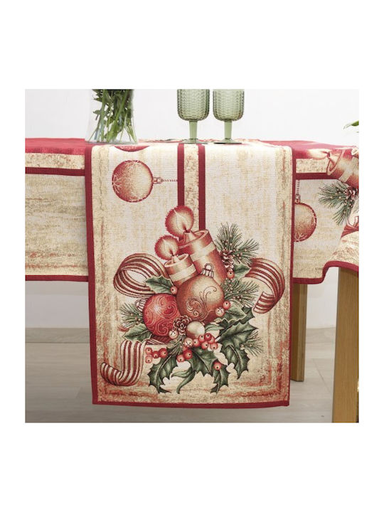 Dimeco 8840 Christmas Fabric Tablecloth Ornament L140xW45cm